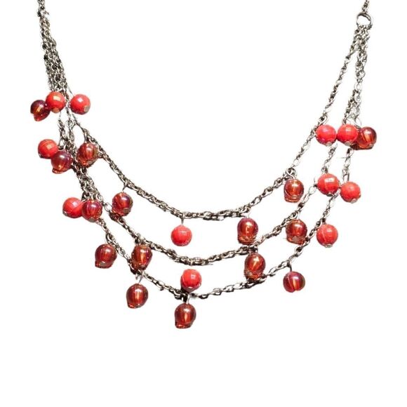 Red Berry Bliss Dangle Necklace (NWOT) - Picture 3 of 12